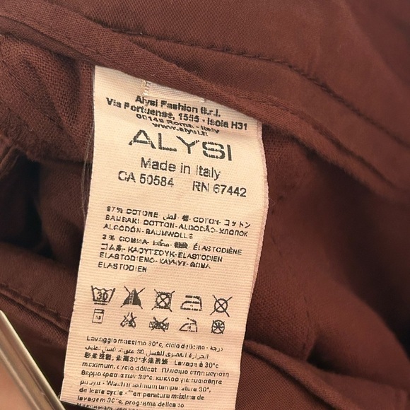 Alysi Bordeaux Pants size 26 in burgundy Made in Italy - Picture 8 of 11